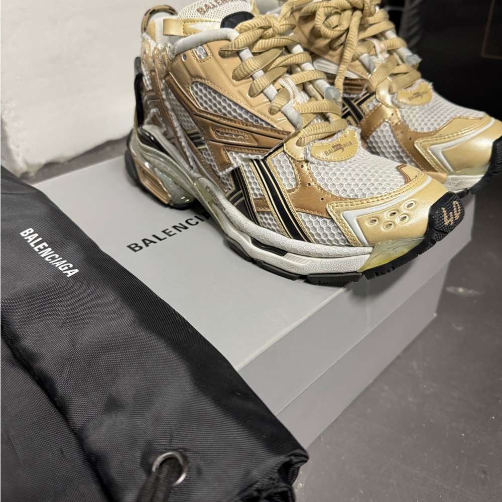 Balenciaga Gold and Black Sneakers